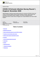 COVID-19 Schools Infection Survey Round 1, England: November 2020